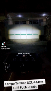 Lampu Tembak SQL CR7 4 Mata + 3 Kipas Hi Low Putih - Putih 60Watt Super Terang