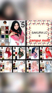TERMURAH ! HIJAB AZARA SAKURA LC BAHAN VOAL PREMIUM LASER CUT JILBAB KERUDUNG WANITA SEGI EMPAT PERSEGI