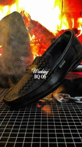 Sepatu pantofel loafer cowok BQ-06 size 39-43 warna hitam sepatu kerja formal kasual by working
