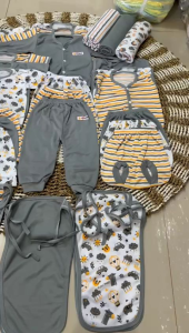 paket Newborn 42pcs seri Abu salur mobil