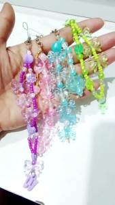 Phone hanging chain to chain colored rebon beaded Wallet chain bhags chainkey chain.