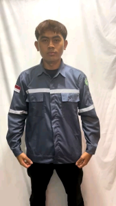 KEMEJA KERJA PROYEK SAFETY/BENGKEL/LAS/PABRIK/TAMBANG MURAH