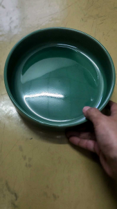 ชามเซรามิคคทรงดลมขนาด 8×2.5 นิ้ว สีเขียวมรกต