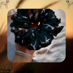 DALMATIAN HAPPY ( C ) ลายลิขสิทธิ์เฉพาะที่ BEYONGCA ผ้าซาตินพรีเมี่ยม SCRUNCHIES RUBBER BRAND หนังยางมัดผม ยางรัดผม