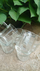 GELAS GAGANG KACA POLOS/GELAS GAGANG BENING/6PCS GELAS KACA