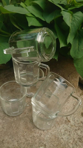 GELAS KOPI/GELAS GAGANG KACA TEBAL/cangkir kopi bahan kaca/gelas