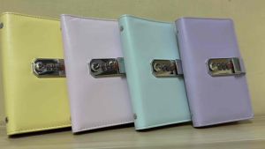 A6 Money Saving Binder with Password Lock | 50 Double-Sided Sleeves | Cash Organizer Book Ipon Challenge.