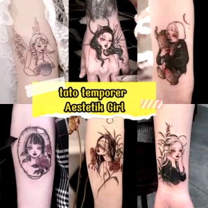 Tata Cara Menggunakan Tato Temporer Kartun Wanita Estetik Tahan Air