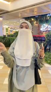 Purdah Murah 2 layer Niqab Heavy Chiffon Bertali