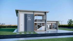 แบบบ้านพักอาศัยรวมโมเดิร์น 2 ชั้น