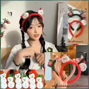 BANDO NATAL ELASTIS IMPORT PREMIUM / BANDO BULU NATAL ELEGAN / BANDO SANTA CLAUS VINTAGE / CHRISTMAS HAIRBAND / BDN5911