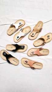 Sandal Jepit Wanita Nevada Casual Kulit Gesper Puyuh Birken Sendal Cewek Kekinian Terbaru