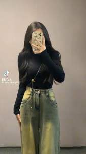 Áo croptop dài tay nữ Áo giữ nhiệt ấm kiểu ôm body vải cotton co giãn tốt HAI MÀU ĐEN TRẮNG