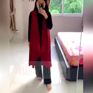 OUTER PANJANG FASHION MUSLIMAH MODEL LAYER JERUK TEBAL/JOLIE