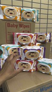 COMBO 10 GÓI KHĂN ƯỚT BABY WIPES - Loại 350~450gr - Không Mùi Ít Nước Phù Hợp Da Nhạy Cảm