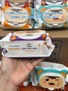 [Giá Xưởng] Combo 10 Gói Khăn Giấy Ướt Baby Wipes 650gr - Không Mùi Vải Bi Dày An toàn cho bé (KLT:350-400g)
