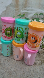 MUG tebal 6PCS/GELAS MINUM BERGABAR BUAH LUCU/GELAS MINUM TEBAL/GELAS