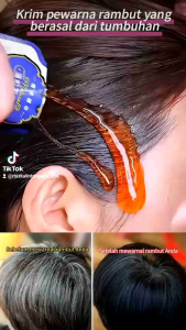 Krim Pewarna Pelindung 3in1: Menutupi Uban Pewarnaan Rambut Alami 1 Box isi 10 Sachet