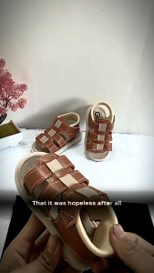 Sandal Anak Perempuan & Pria Umur 3-1 Tahun: Model Anyam Hitam & Cokelat