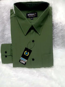 Wendya.T Kemeja Formal Reguler Warna HIJAU ARMY✓Kemeja Pria Polos Lengan Panjang