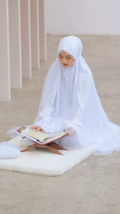 READY MUKENA ANAK MUKENA RUSIA DALANOVA 100% SIZE D warna sweet milo FREE SCRUNCH