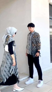 SET COUPLE TENUN SET BAJU KONDANGAN TUNIK VESYA - KEMEJA GREY
