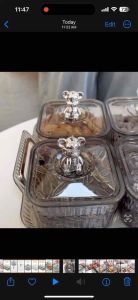 【7 in 1】Acrylic Light Luxury Elegant Fruit Plate With Tray Candy Tray With Lid Raya New Year Gift