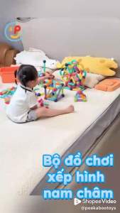 Bộ xếp hình nam châm đồ chơi thông minh xếp hình giúp bé phát triển trí tuệ đồ chơi trẻ em Peekaboo Toys