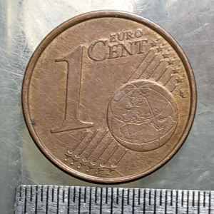 Koleksi koin kuno Perancis antik 1 Euro cent Sangat kecil 2007