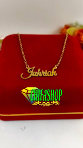 kalung nama titanium lapis emas anti karat Kalung Anti Karat Untuk Anak Dan Dewasa Kalung Dengan Warranty Penulisan Nama - Lazada