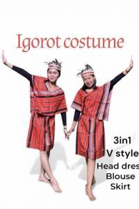 Igorot costume 3in1 V style head dress blouse skirt kids to adult traditional costume benguet mountain province ifugao apayao kalinga