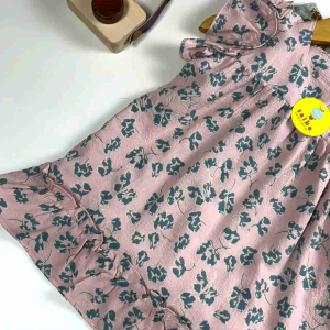 Dress Saiba Lengan Pendek Bahan Cringkle Usia 1-4 Tahun