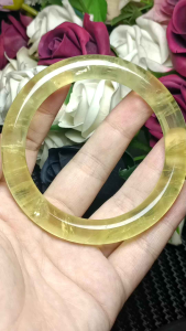 (Certificate) High Grade Brazil Citrine Crystal Stone Super shiny Bangle 60mm+- (附证书)高货超闪巴西黄水晶手镯 60mm+-