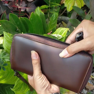 Dompet panjang wanita rits kulit