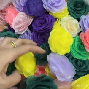 1 Hoa Hồng Voan Cài Áo(Ghim Cài)Nhiều Màu 65cm và 85cm