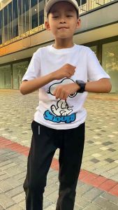 Baju Kaos Anak Laki-laki Usia 1-8 Tahun Gambar Garfield Snoopy Warna Putih bahan Katun combed 24s