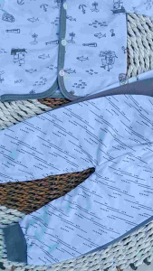 3Stel baju panjang bayi lahir bahan Katun seri abu bis