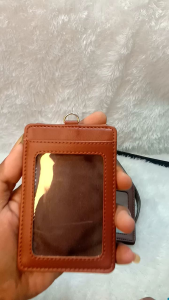 ID Card Lanyard Name Tag holder tutup buka menggunakan kancing double flip