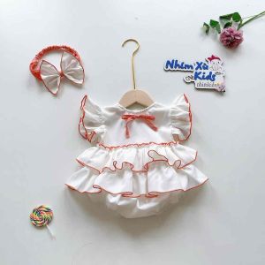 Body công chúa xinh xắn cho bé gái 3 đến 12kg Chất Lụa Nến A452