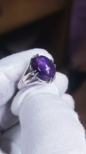 Natural Untreated Brazilian Amethyst silver 925 ring
