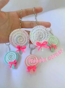 Móc khóa Hình Kẹo mút Lolipop dễ thương - Candy keychain cute Len Handmade by Hebebu