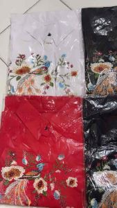 Kemeja bordir Mote merah terbaru RA212 / atsan wanita kekinian viral / pakaian kemeja cotton bordir Mote terpopuler