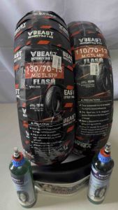 BEAST TIRE FLASH 130/70/13/110/70/13 TUBELESS NMAX155 V1/V2/V2.1 WITH SEALANT AND TIRE VALVE