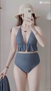 3in1 padded Swimsuit Barkcrepe fabric |plain