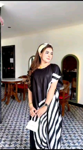 Daster jumbo rayon hitam homedress santai murah
