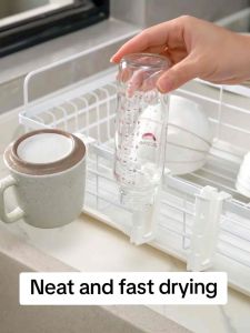 2pcs-Kitchen PP Cup Holder Clip Hang on Draining Tray Basket Dish Rack for Cups Bottles Glasses Milk Bottles Accessories Holders Organizer