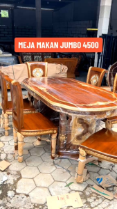 Meja Makan Salina Minimalis Jati/Kursi Makan Kayu Jati meja gendong