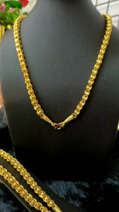 สร้อยคอ ทองโคลนนิ่งเหมือนแท้ ลายหยดน้ำ ลายเม็ดข้าวโพด หนัก 3 บาท ยาว 20 นิ้ว