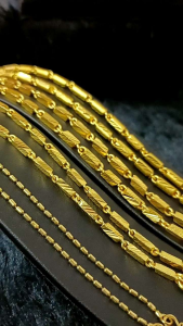 สร้อยคอ ทองโคลนนิ่งเหมือนแท้ สร้อยแขวนพระ ลายปล้องเหลี่ยม หนัก 1 สลึง 1 บาท 2 บาท 3 บาท