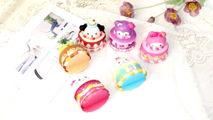 Mainan Squishy Kue Tart Sanrio Kuromi My Melody Cinnamoroll Hello Kitty Keroppi Pochacco Lucu | Squishi Skuisi Sekuisi Squisi Squisy